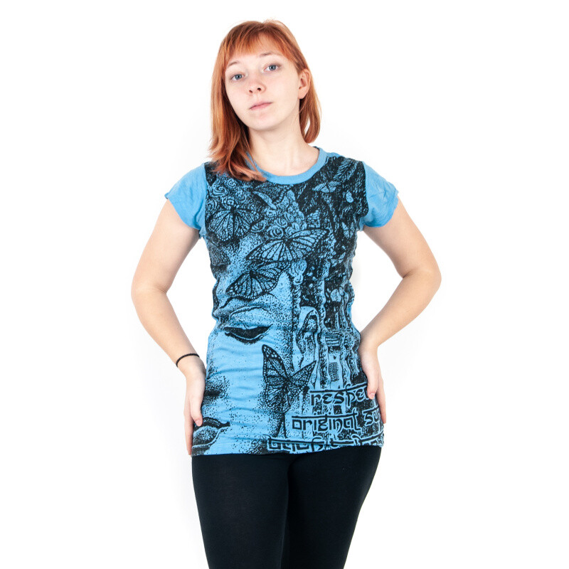 T-shirt Ladies' SURE Butterfly Buddha S Blue