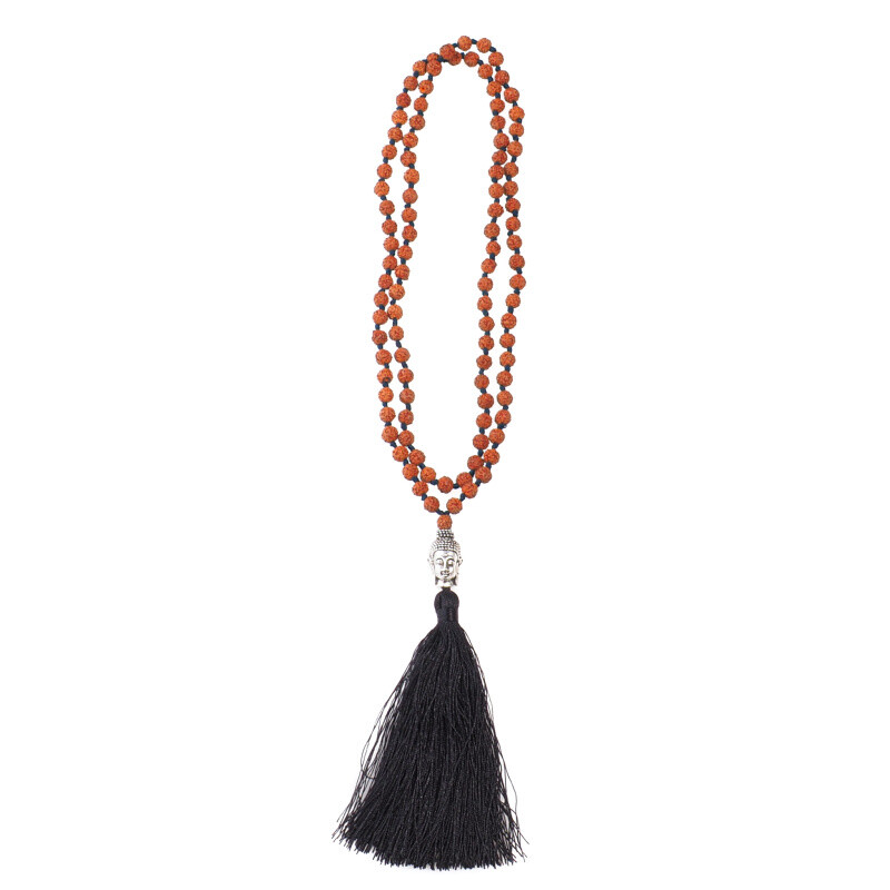 Japa Mala Rudraksha Buddha Head 06 mm Black