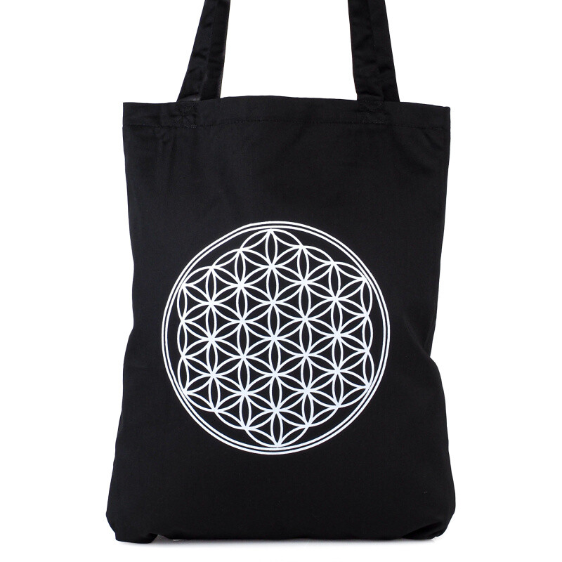 Bag Shoppy Flower of Life Black