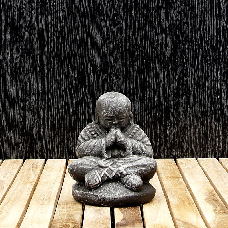 Statuette Stone Monk Gassho 12 cm Grey