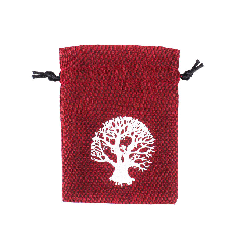 Gift Bag Tree of Life 8 x 11 cm Wine Red