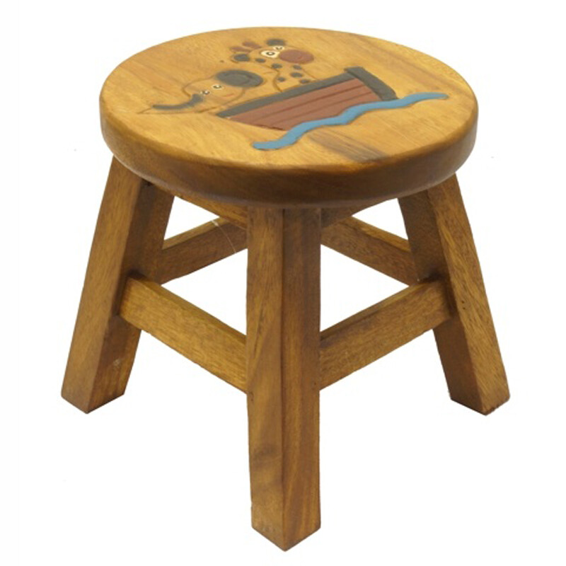 Wooden Stool Decor Animal Ark