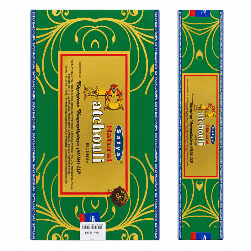 Indian Incense Sticks Satya PK Natural Patchouli 15 g