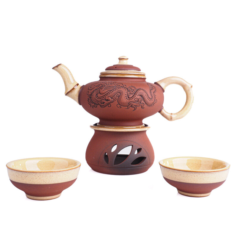 Tea Set Dragon Medium Red - 2 Teacups
