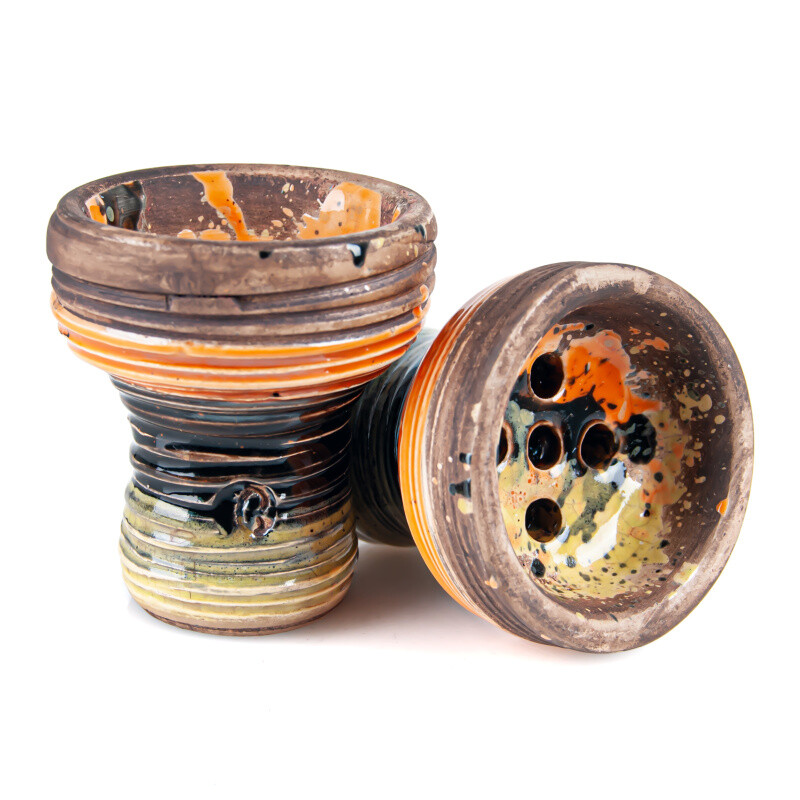 Hookah Bowl Vintage Glass Turkish Orange
