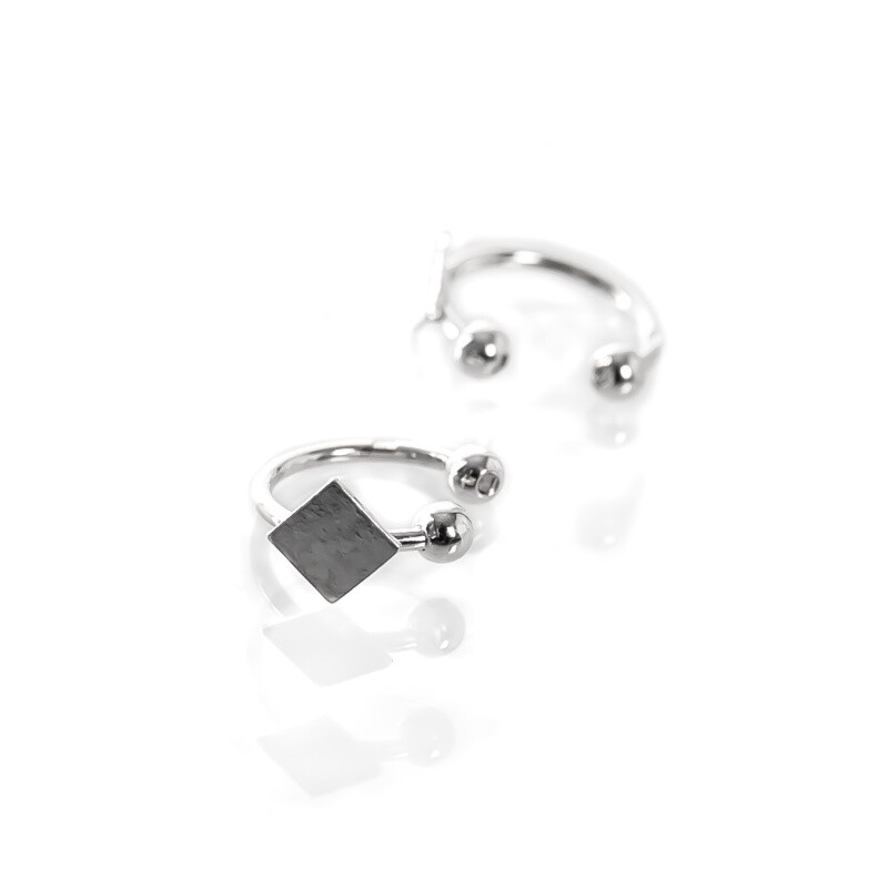 Silver Earrings Simple Rhombus