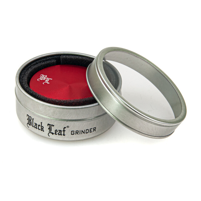 Grinder Black Leaf CNC 5 cm 2-parts Red