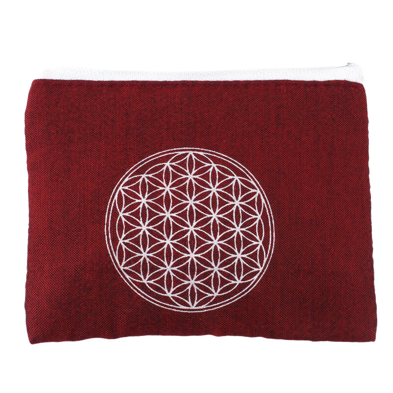 Purse Zippy Flower of Life Wine Red