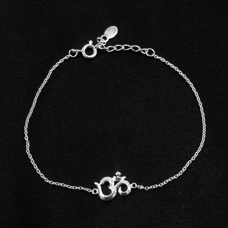 Silver Bracelet Simple Om