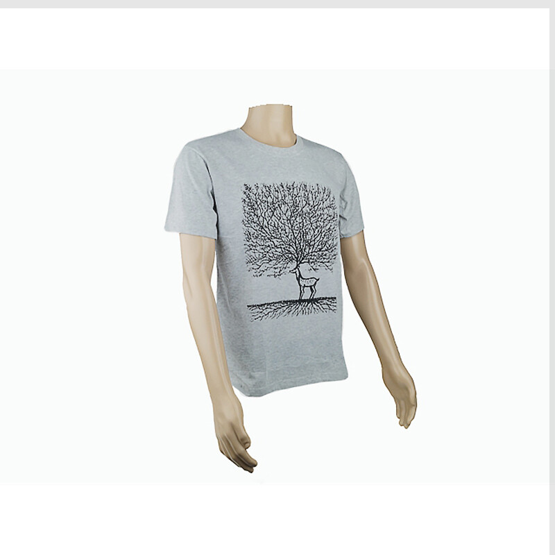 Men's T-shirt Deer Tree XL Light Grey