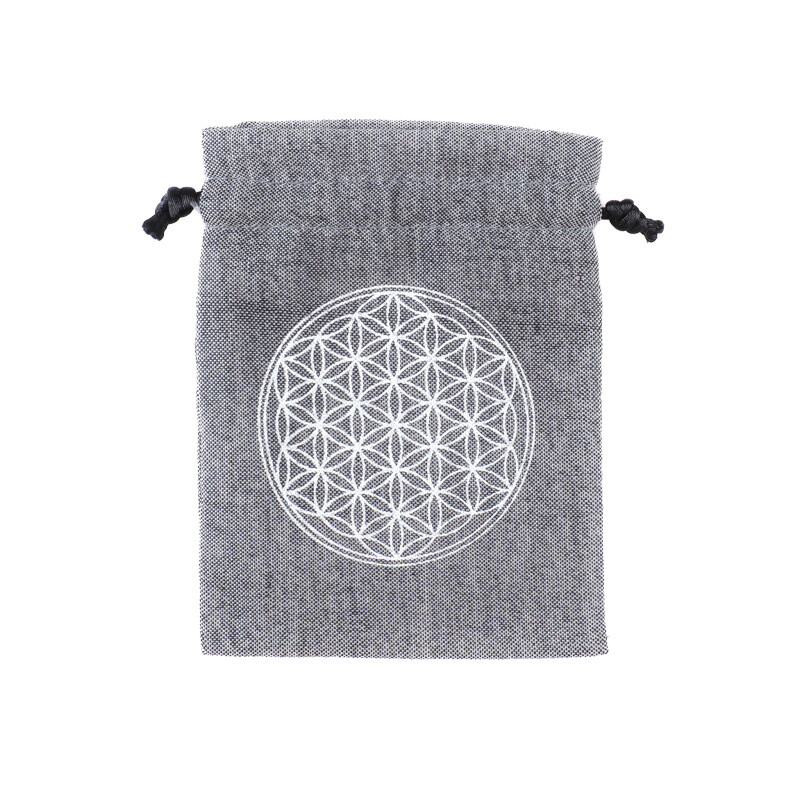 Gift Bag Flower of Life 8 x 11 cm Grey