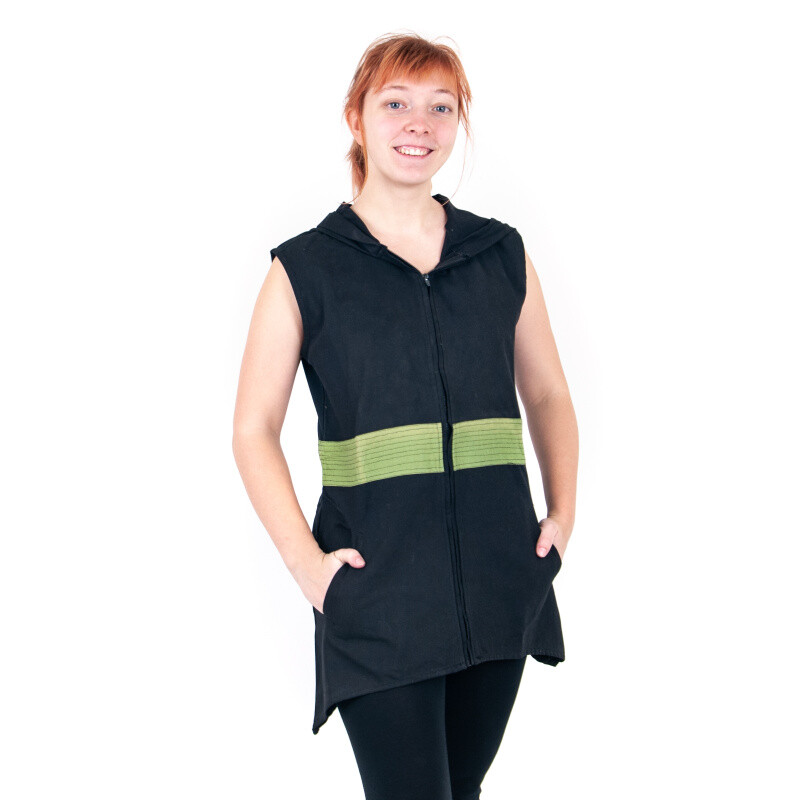 Tunic Zoe with Hood L Black Green
