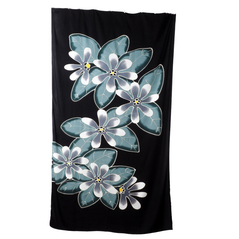 Pareo Sarong Bali Flowers 07 Black 200 x 118 cm