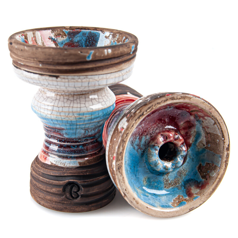 Hookah Bowl Vintage Glass Bohemian Tricolor