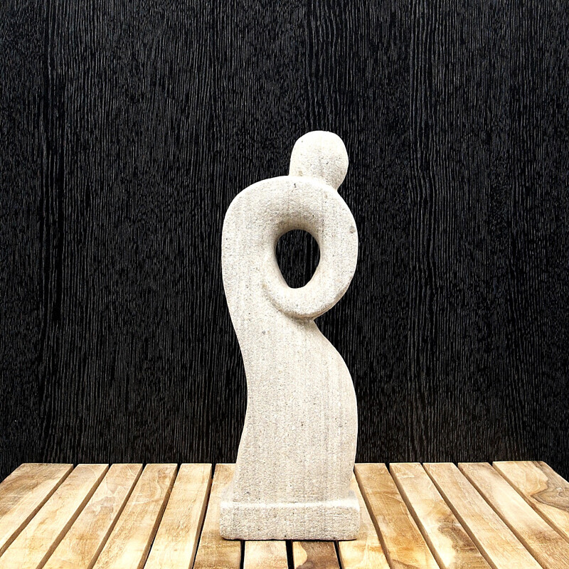 Statuette Stone Abstract 02 30 cm Grey