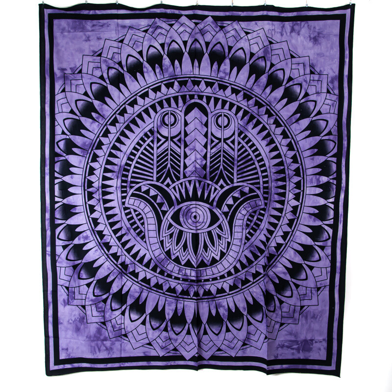 Bedspread Double Hamsa Purple