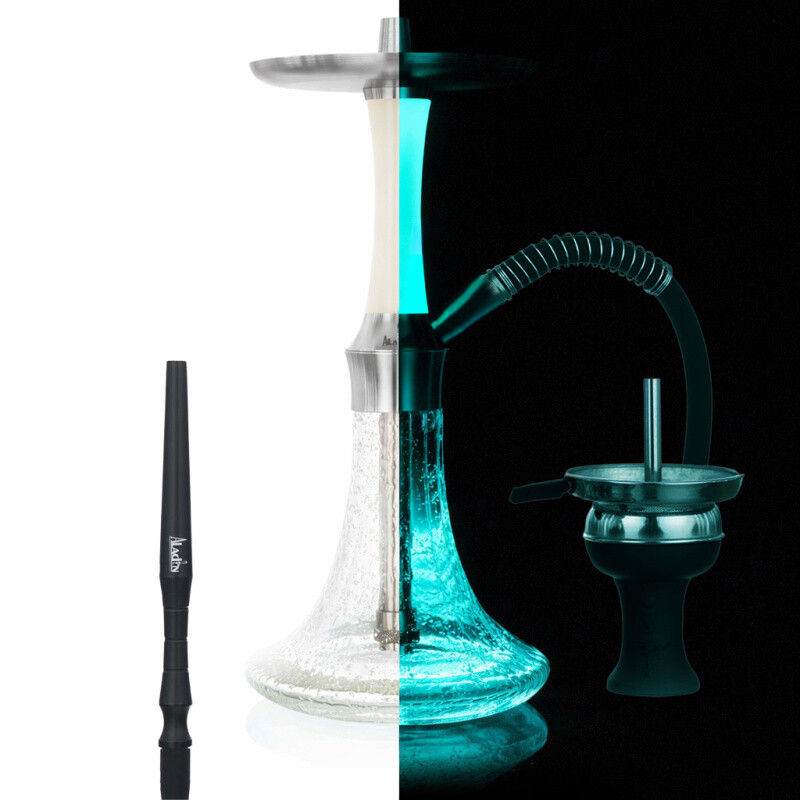 Hookah Aladin Epox 360 Silver Blue Glow Flat