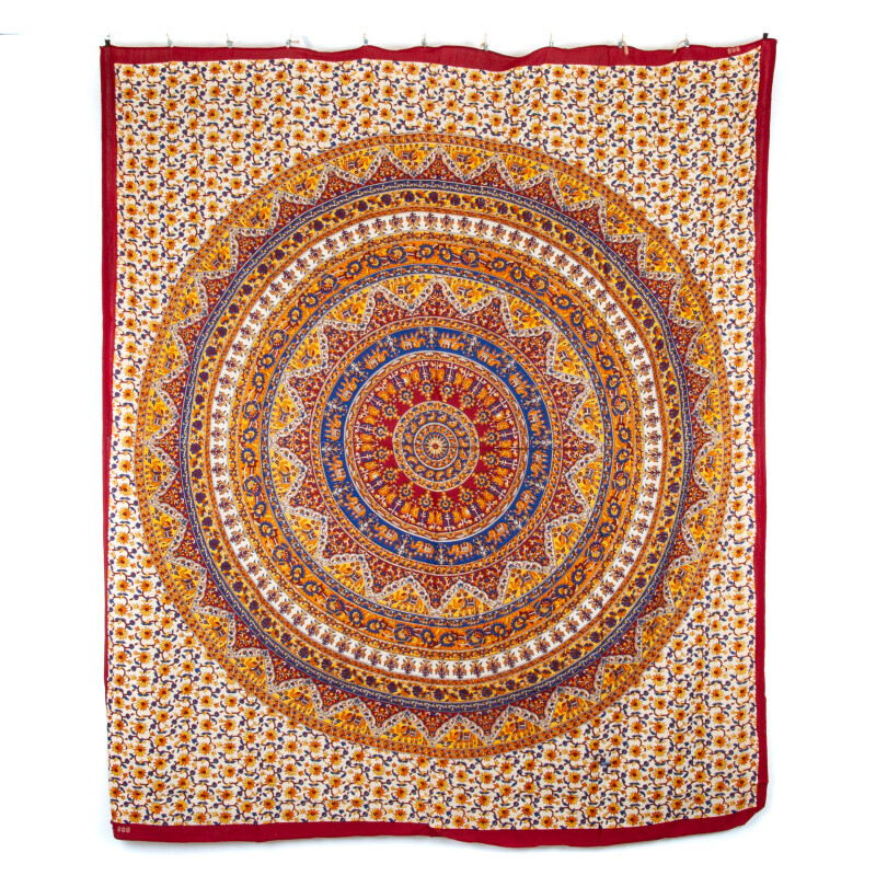 Bedspread Double Elephant Garden Red