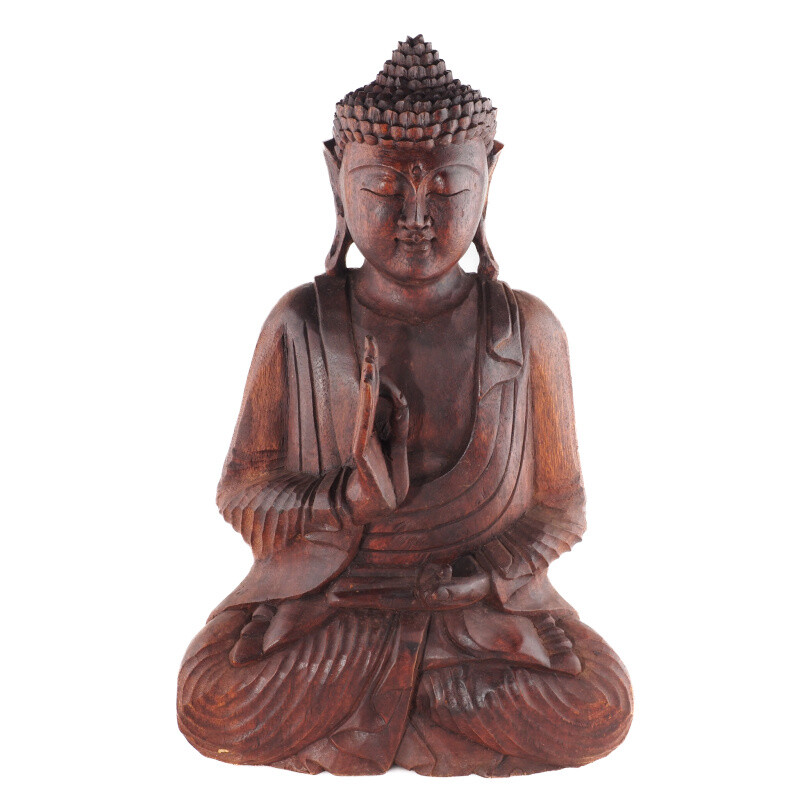 Wooden Statuette Buddha Teaching 50 cm Brown