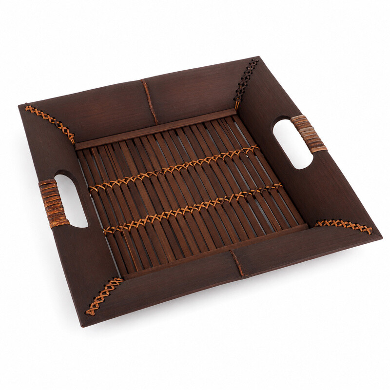 Bamboo Tray Square 01 30 x 30 cm Brown