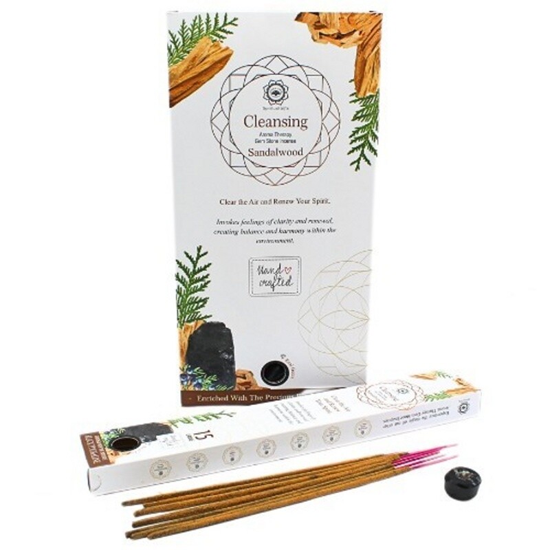 Incense Sticks Green Tree Gemstone Cleansing - Sandal + Tourmaline