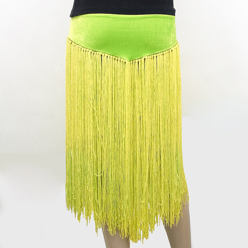Belly Dance Velvet Belt with Fringes Light Green