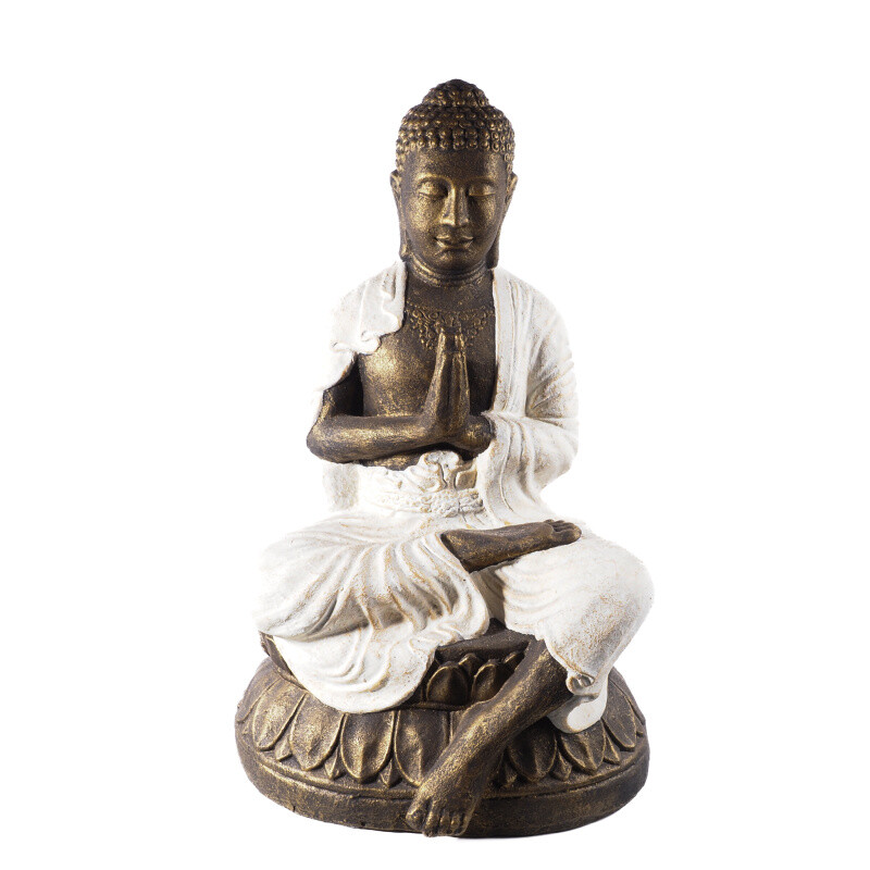 Concrete Statue Buddha Gallant Namaste 78 cm Gold