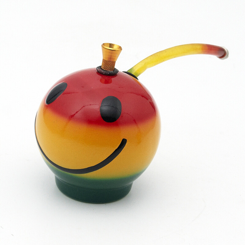 Bong Ceramic Smiley I. 12 cm Rasta