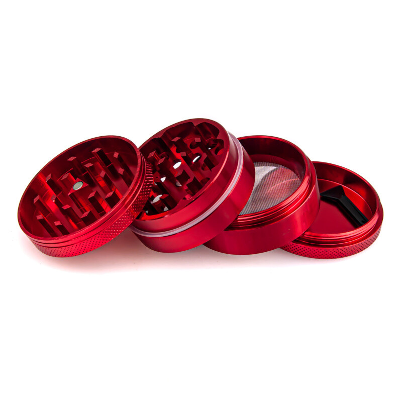 Grinder Black Leaf CNC 5 cm 4-parts Red