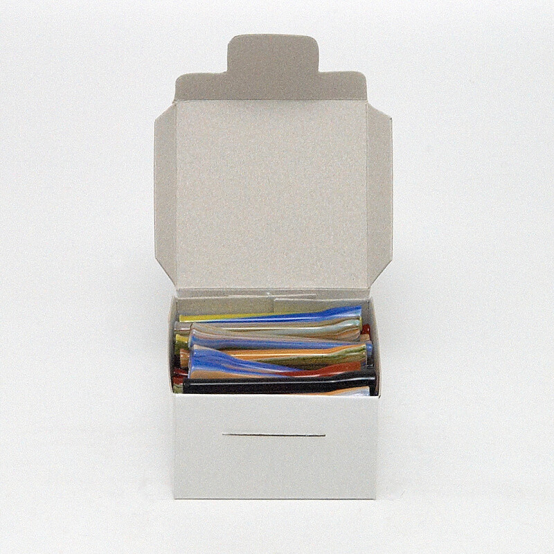 Glass Pipe Coloured Quill 7 cm Box 40 pcs