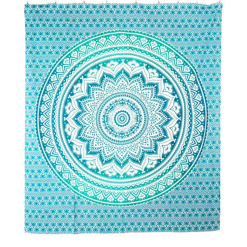 Bedspread Double Lotus Mandala Green