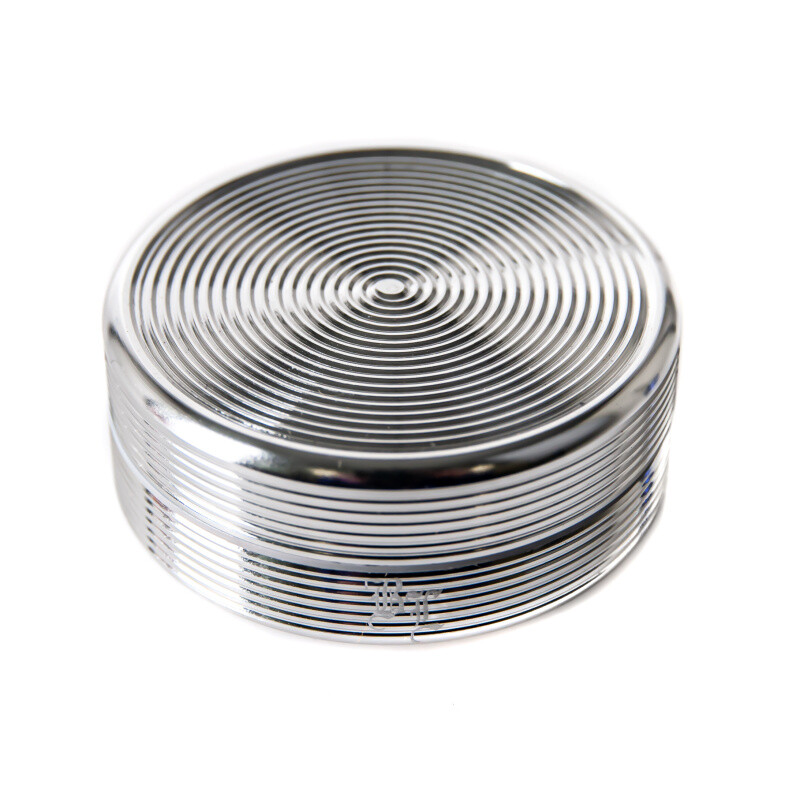 Grinder Ripple Black Leaf CNC 5 cm 2-parts Silver
