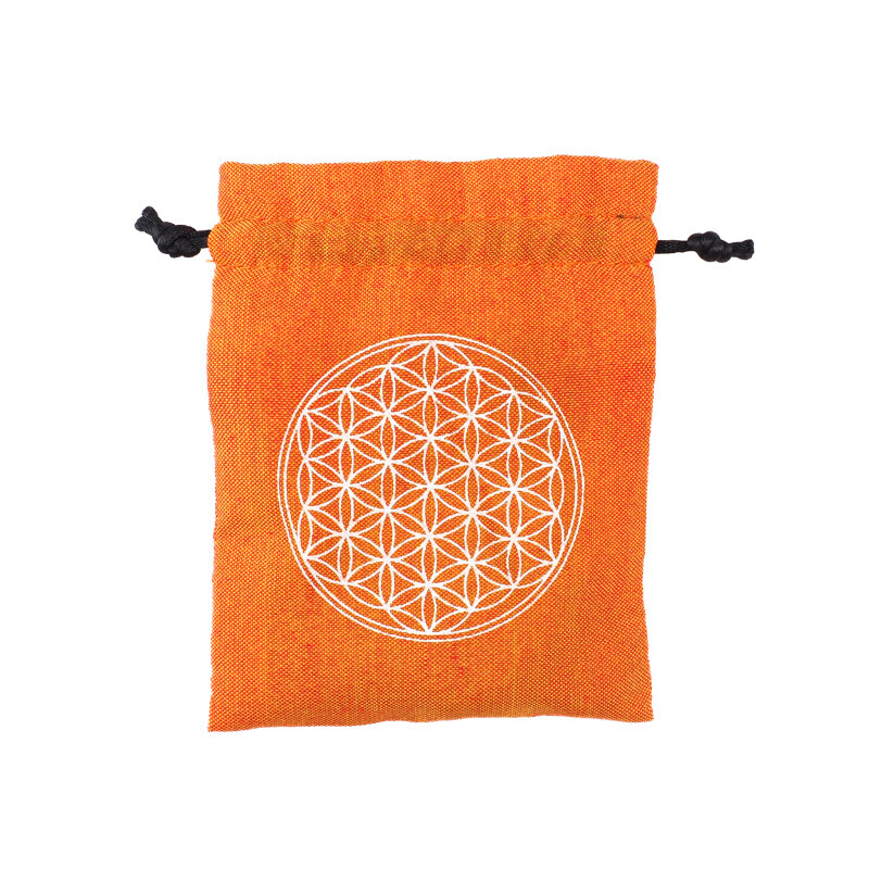 Gift Bag Flower of Life 8 x 11 cm Orange