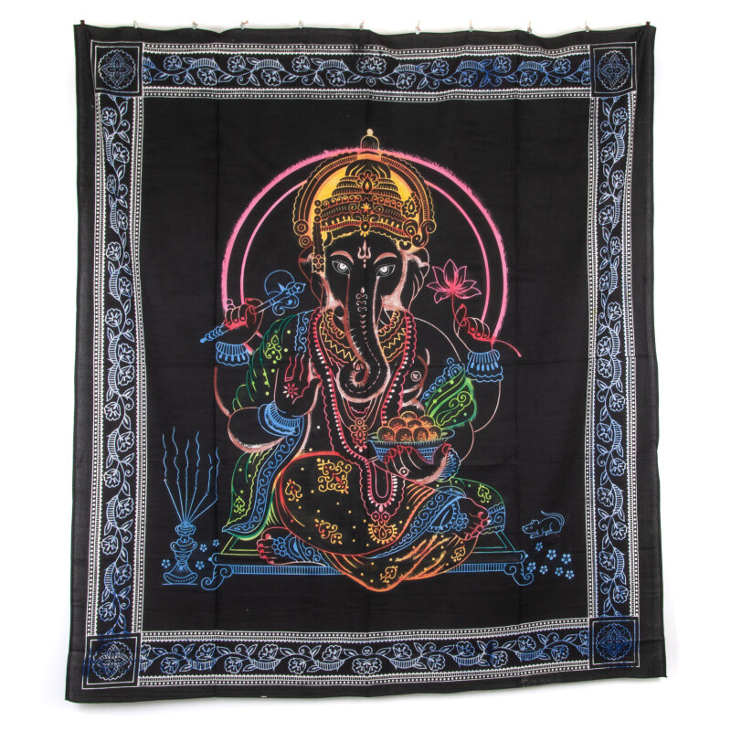 Bedspread Double Ganesh Black 02