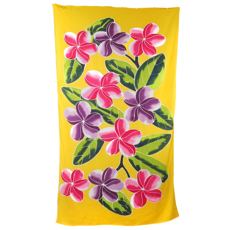Pareo Sarong Bali Flowers 01 Yellow 200 x 118 cm