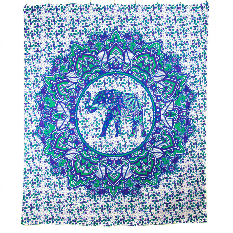 Bedspread Double Elephant Idol Purple