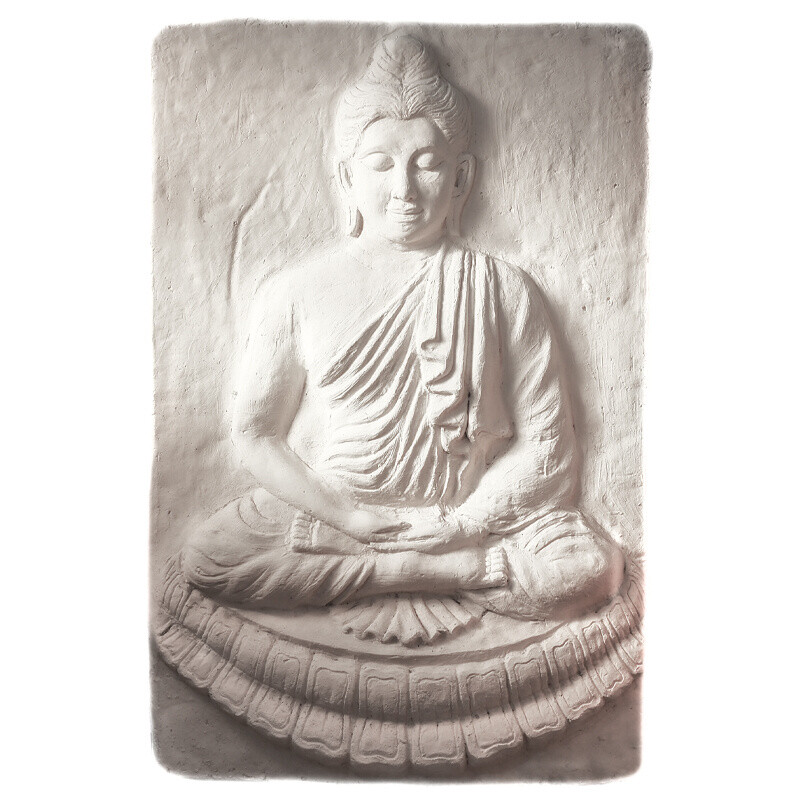 Concrete Decoration Buddha 110 x 70 cm White