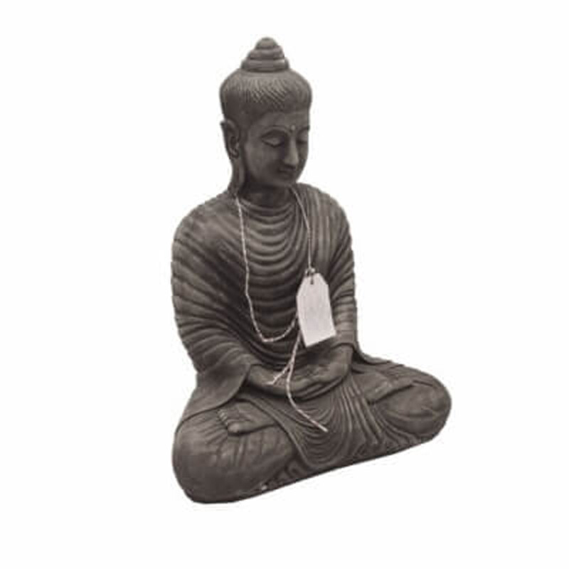 Statuette Concrete Buddha Meditation 61 cm Grey