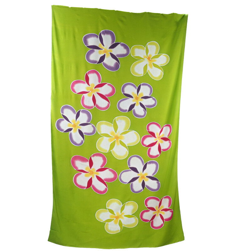 Pareo Sarong Bali Flowers 06 Light Green 200 x 118 cm