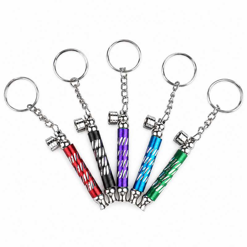 One-hitter Metal Key Ring Coloured