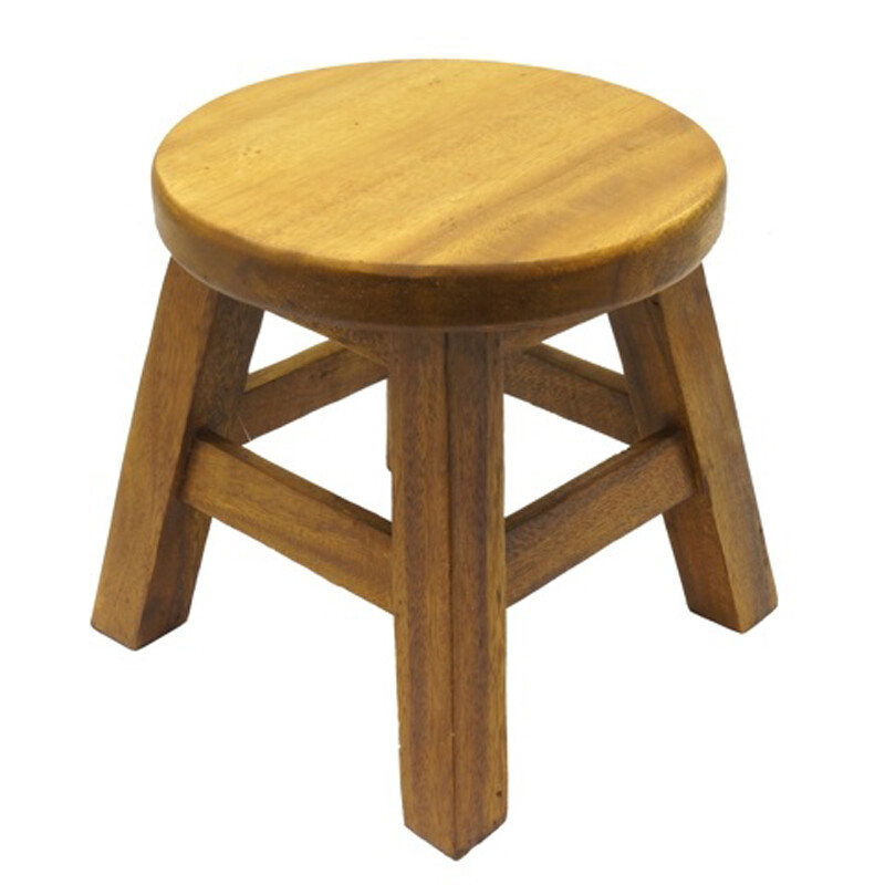 Wooden Round Stool Plain 01