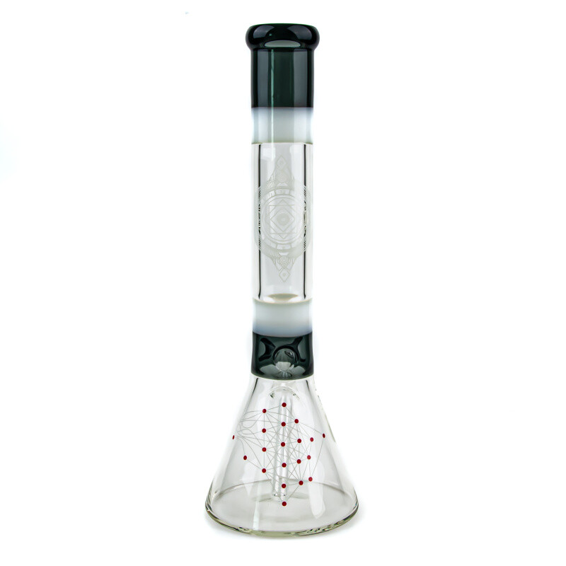 Bong Simax Amsterdam Heavy Beaker Geometry Black White 41 cm