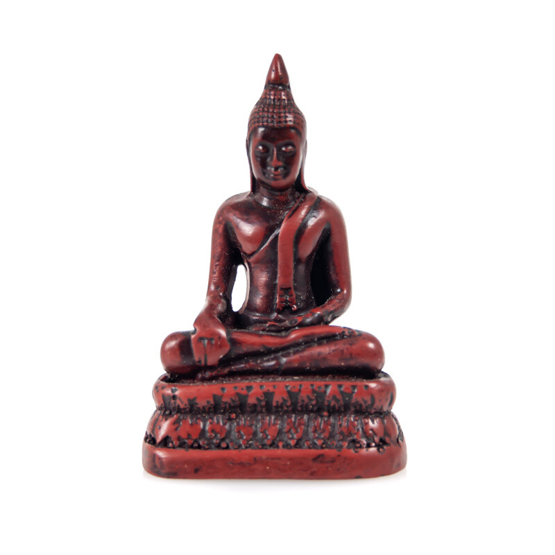 Statuette Resin Buddha Touching 7,5 cm Brown