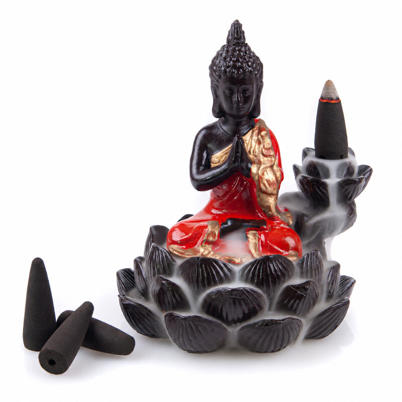 Incense Backflow Cone Holder Buddha Namaste
