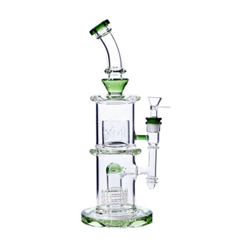 Bong Simax Amsterdam Double Tower 33 cm Green