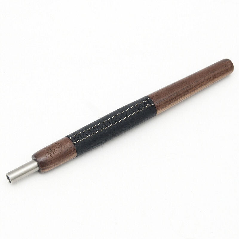 Mouthpiece Wookah WALNUT Wood/Leather Black