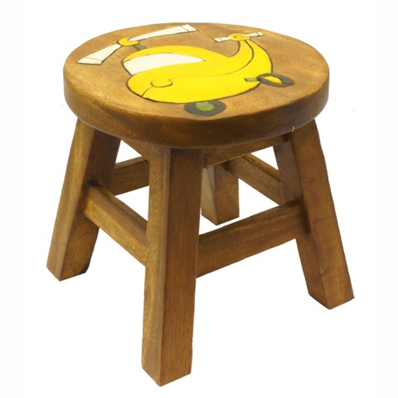 Wooden Stool Decor Yellow Choppa