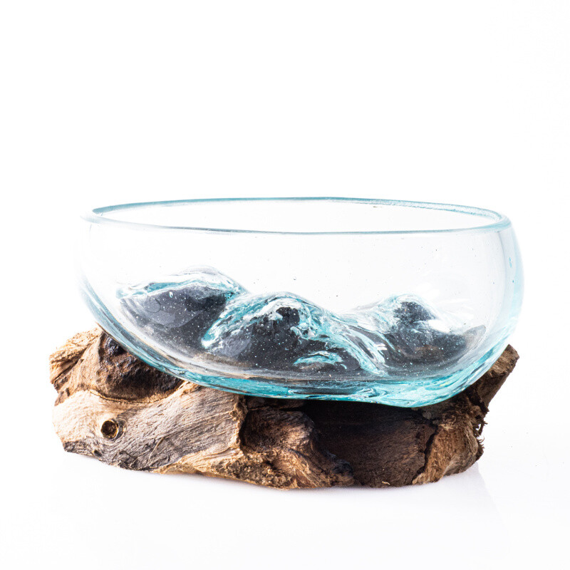 Glass Bowl on Driftwood Mini 10