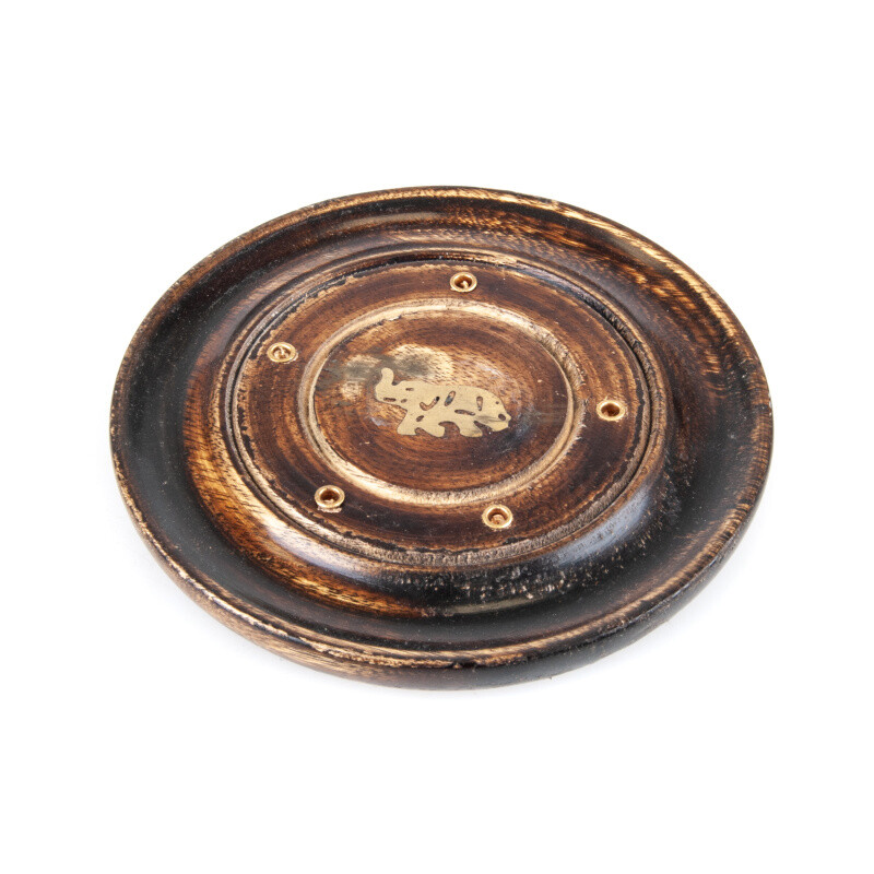 Incense Stick Holder - Plate Wood Elephant 10 cm