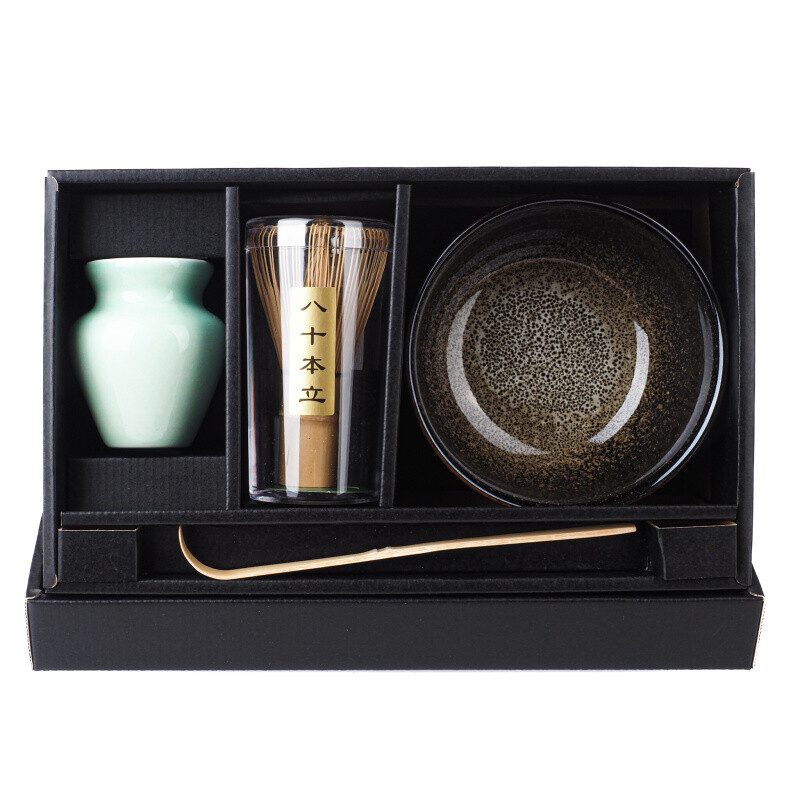 Matcha Ceramic Set Japan Uzu Black